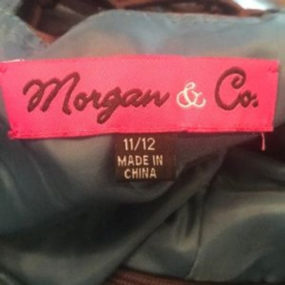 Morgan & Co Teal and Brown Short Party Dress 11/12 - Picture 4 of 5